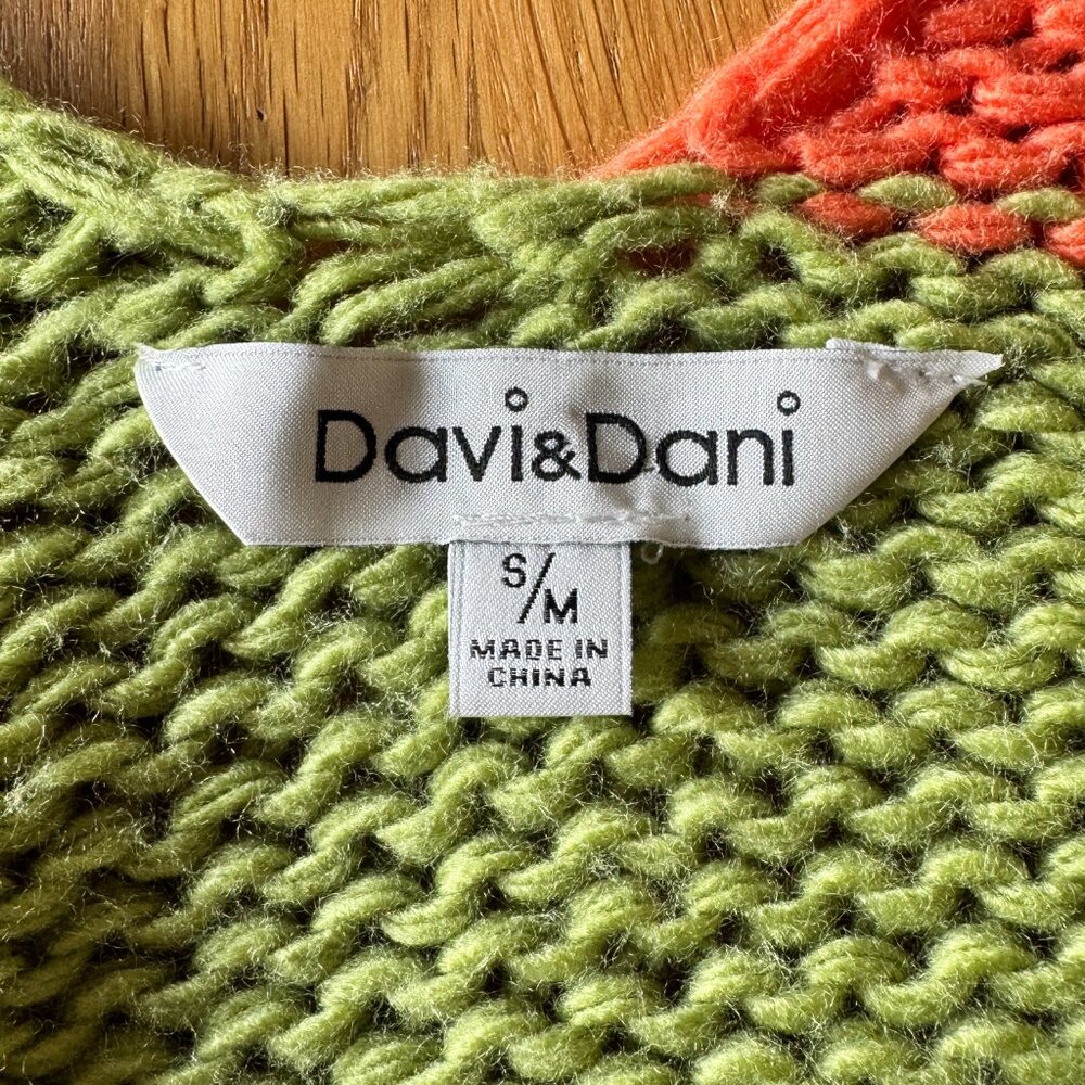 Davi & Dani Colourblock Chunky Knit Dopamine Dressing Cardigan S/M - Picture 8 of 10
